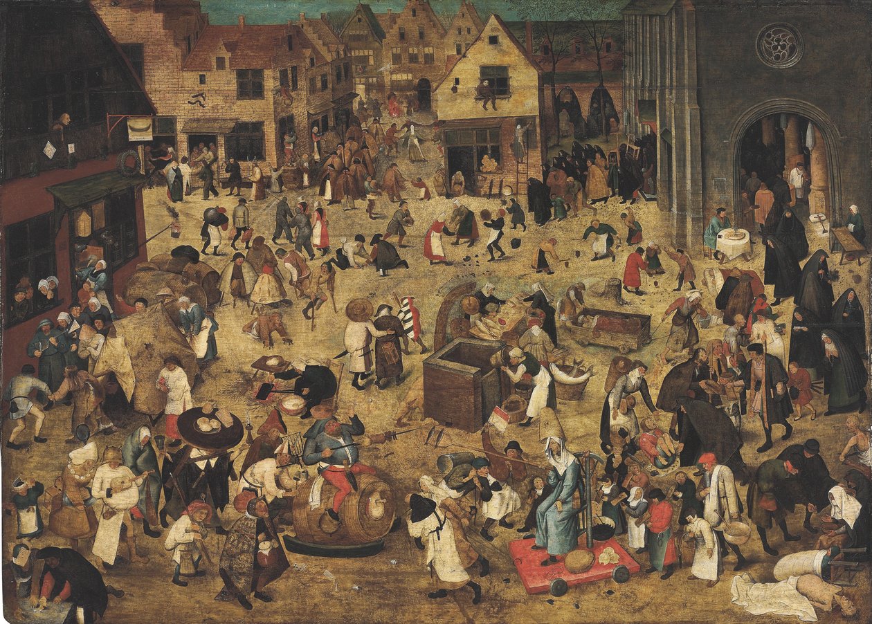 Walka między karnawałem a postem autorstwa Pieter Brueghel the Younger