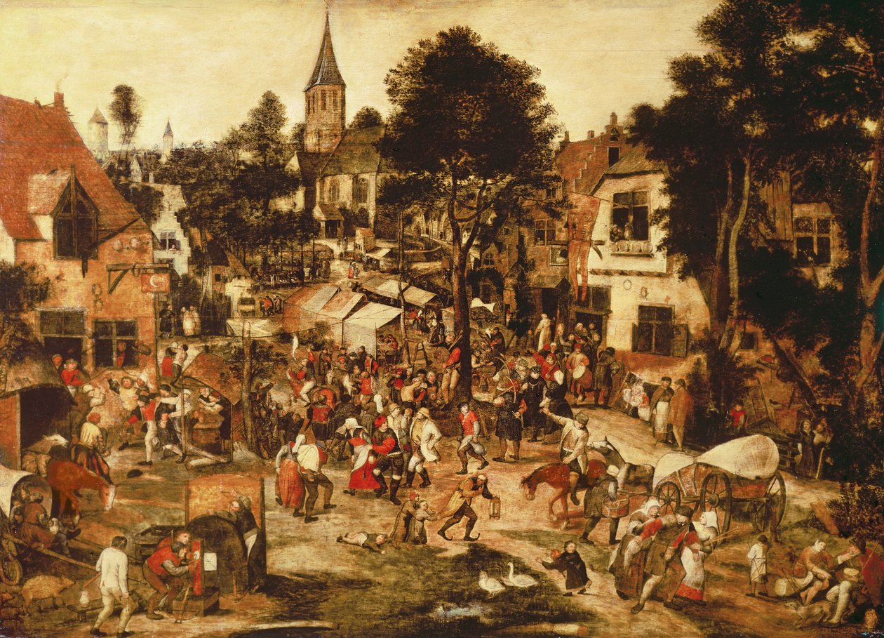 Jarmark Wiejski (olej na drewnie) autorstwa Pieter Brueghel the Younger