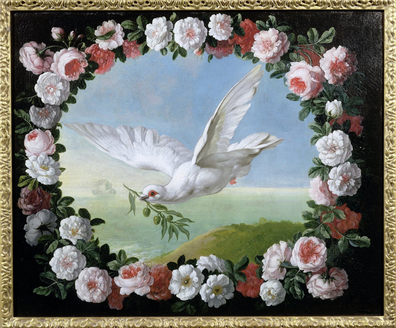 Alegoria potopu "Święty gołąb", 1721 autorstwa Pieter Casteels