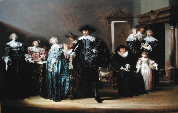 Portret dwuosobowej rodziny we wnętrzu, 1633 autorstwa Pieter Codde