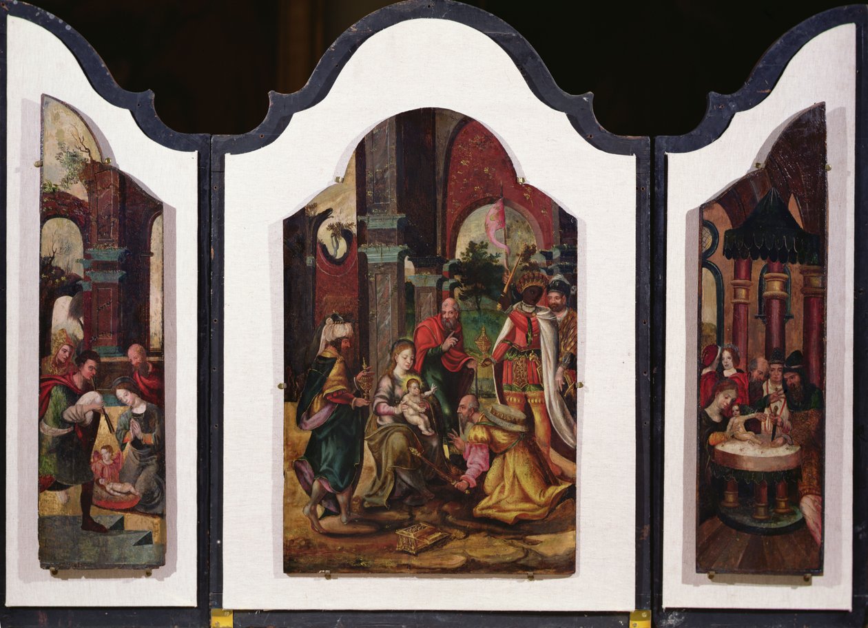 Adoracja Trzech Króli (patrz 101585 dla recto) autorstwa Pieter Coecke van Aelst