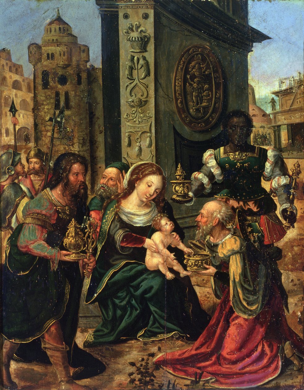 Adoracja Trzech Króli (panel) autorstwa Pieter Coecke van Aelst