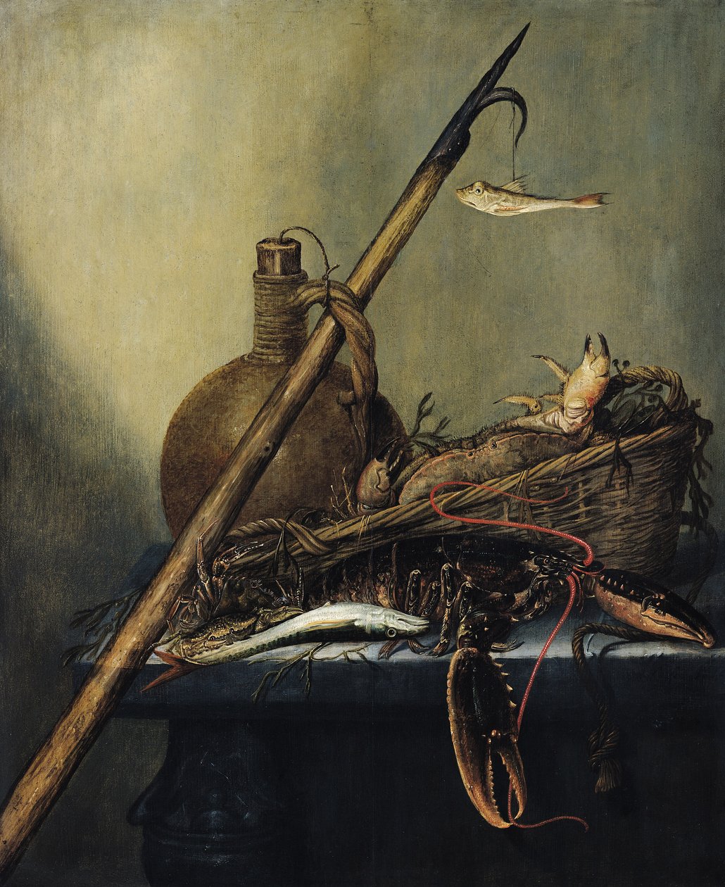 Martwa natura z dzbanem i skorupiakami autorstwa Pieter Cornelisz. Verbeeck