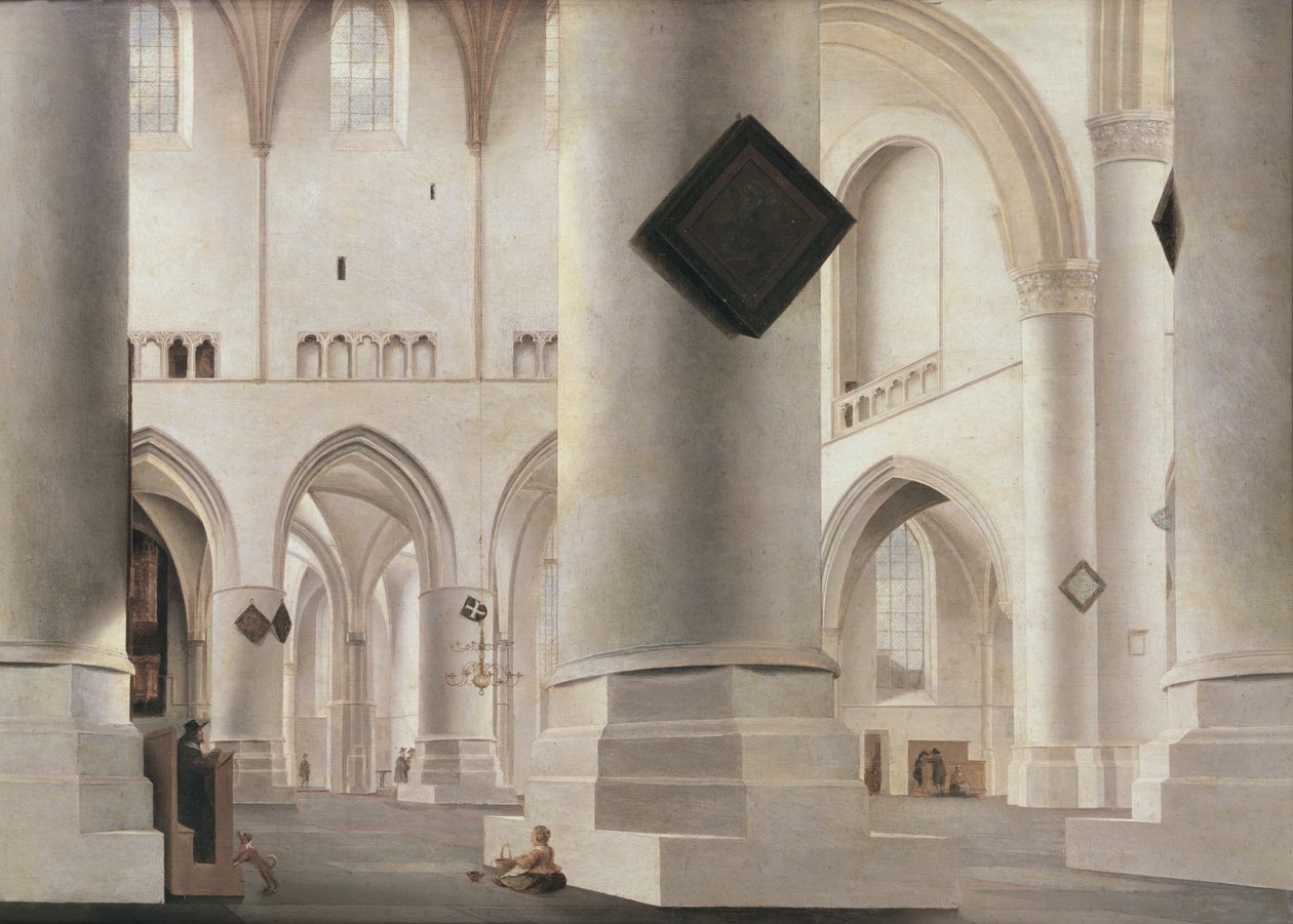 Wnętrze Grote Kerk, Amsterdam, ok. 1637 (olej na drewnie) autorstwa Pieter Janszoon Saenredam