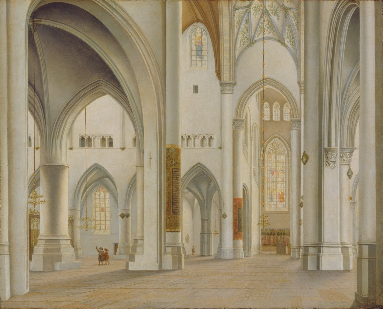 Wnętrze św. Bawona, Haarlem, 1628 autorstwa Pieter Janszoon Saenredam