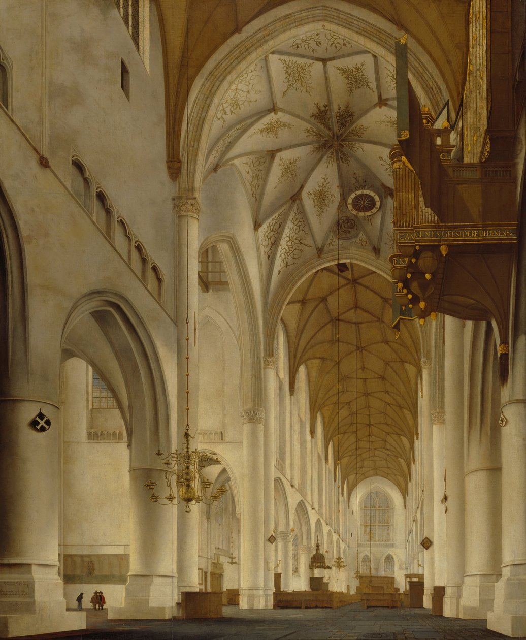 Wnętrze kościoła św Bavos, Haarlem (Grote Kerk) autorstwa Pieter Janszoon Saenredam
