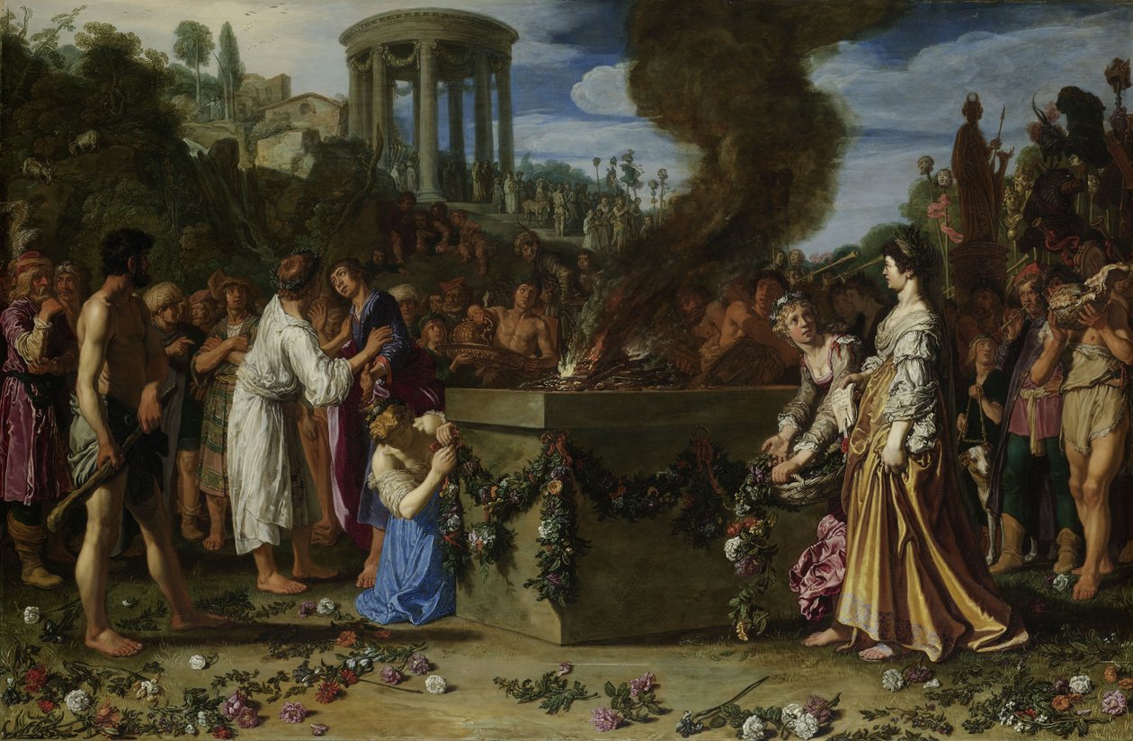 Orestes i Pylades spór przy ołtarzu, 1614 autorstwa Pieter Lastman