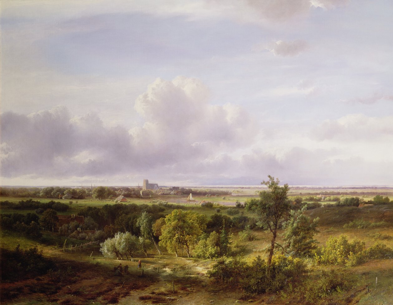 Krajobraz holenderski, XIX w. autorstwa Pieter Lodewijk Francisco Kluyver