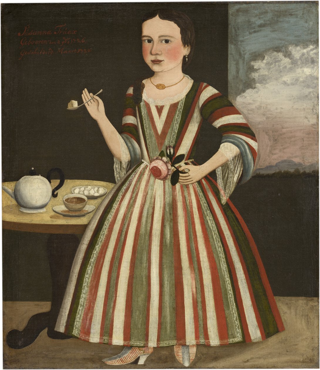 Susanna Truax, 1730 (olej na tykanie łóżka) autorstwa Pieter Vanderlyn
