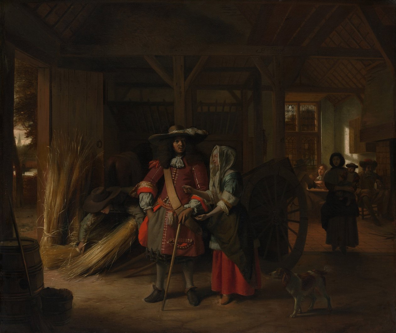 Płacenie hostessy, ok. 1670 autorstwa Pieter de Hooch