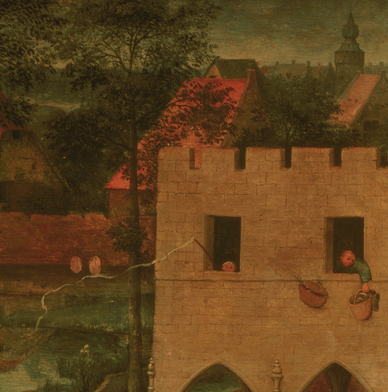 Gry dla dzieci, fragment górnej części, 1560 autorstwa Pieter Bruegel the Elder