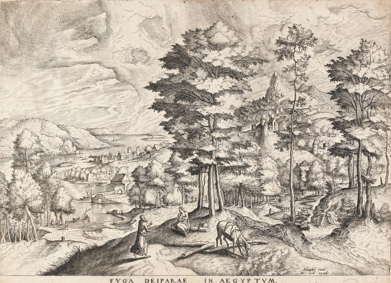 Reszta podczas lotu do Egiptu autorstwa Pieter Bruegel the Elder