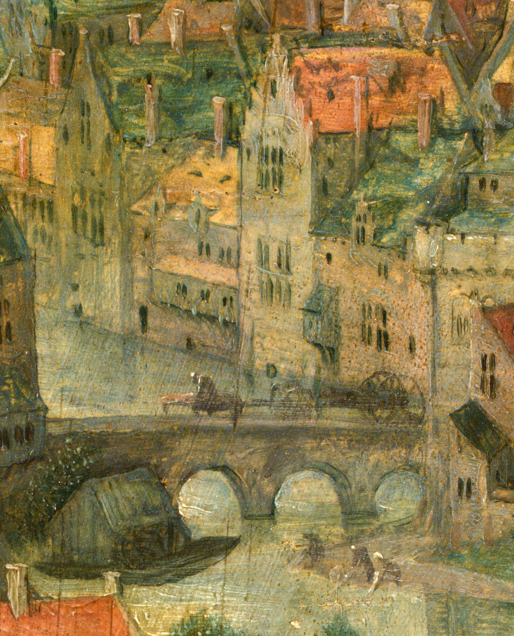 Detal miejski z wieży Babel, 1563 autorstwa Pieter Bruegel the Elder