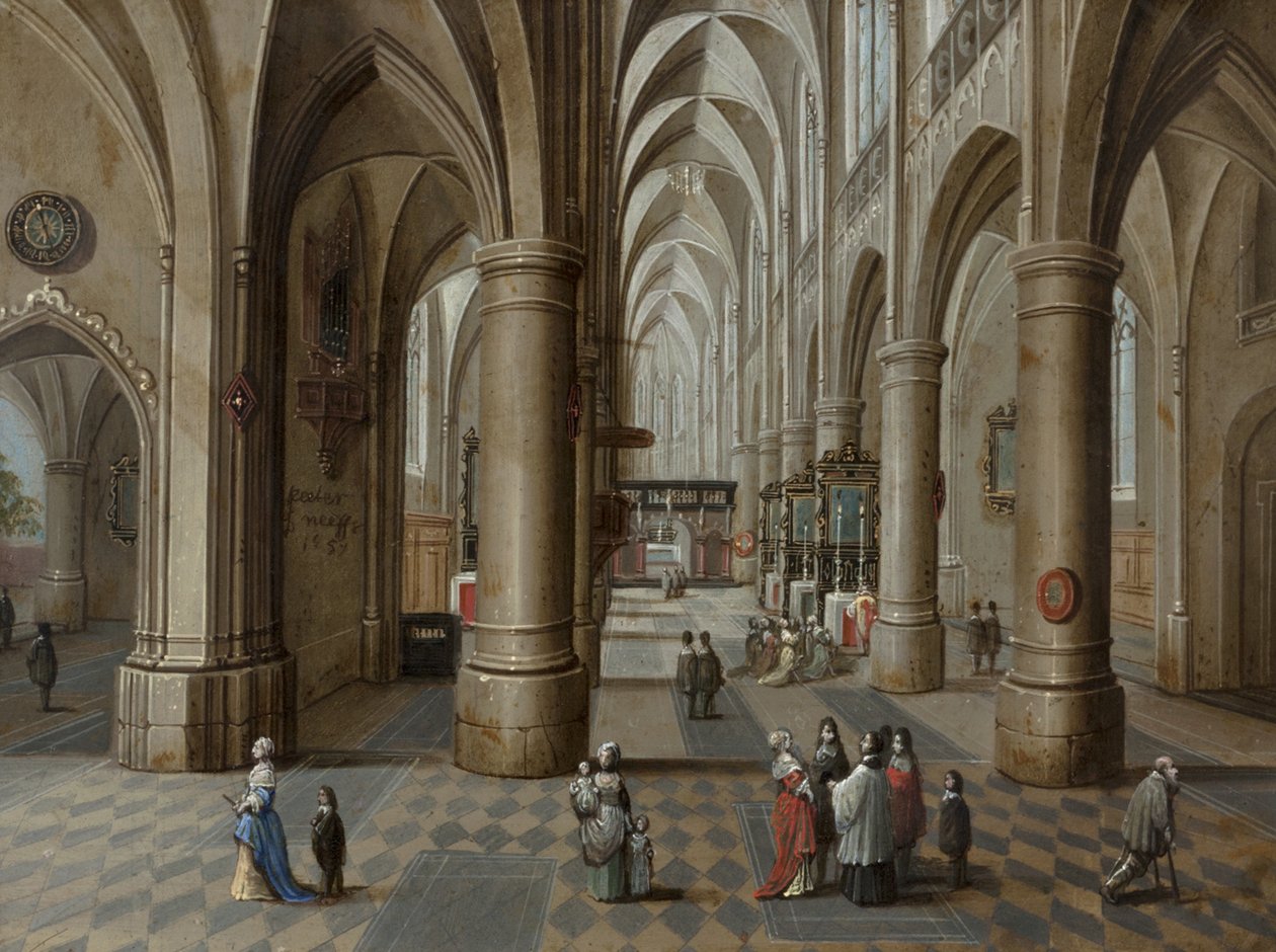 Wnętrze katedry, 1657 autorstwa Pieter the Elder Neeffs