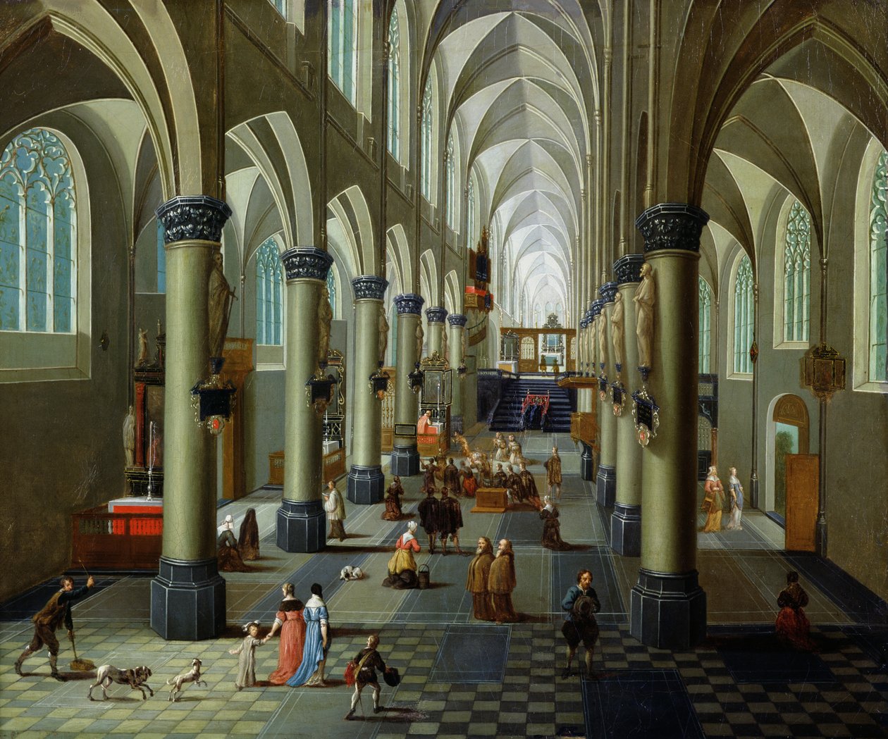 Wnętrze kościoła autorstwa Pieter the Elder Neeffs