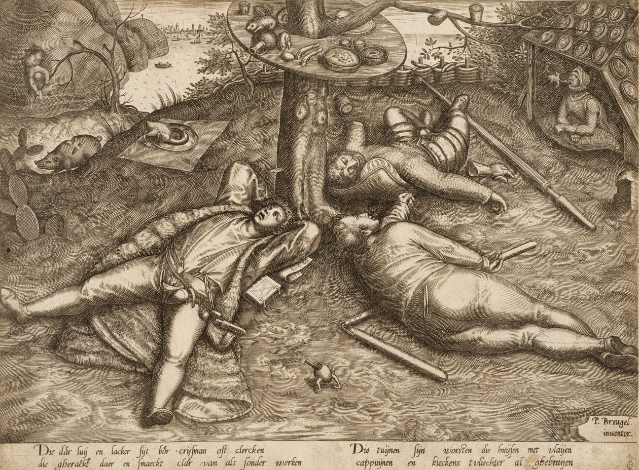 Kraina Obfitości autorstwa Pieter the Elder after Bruegel