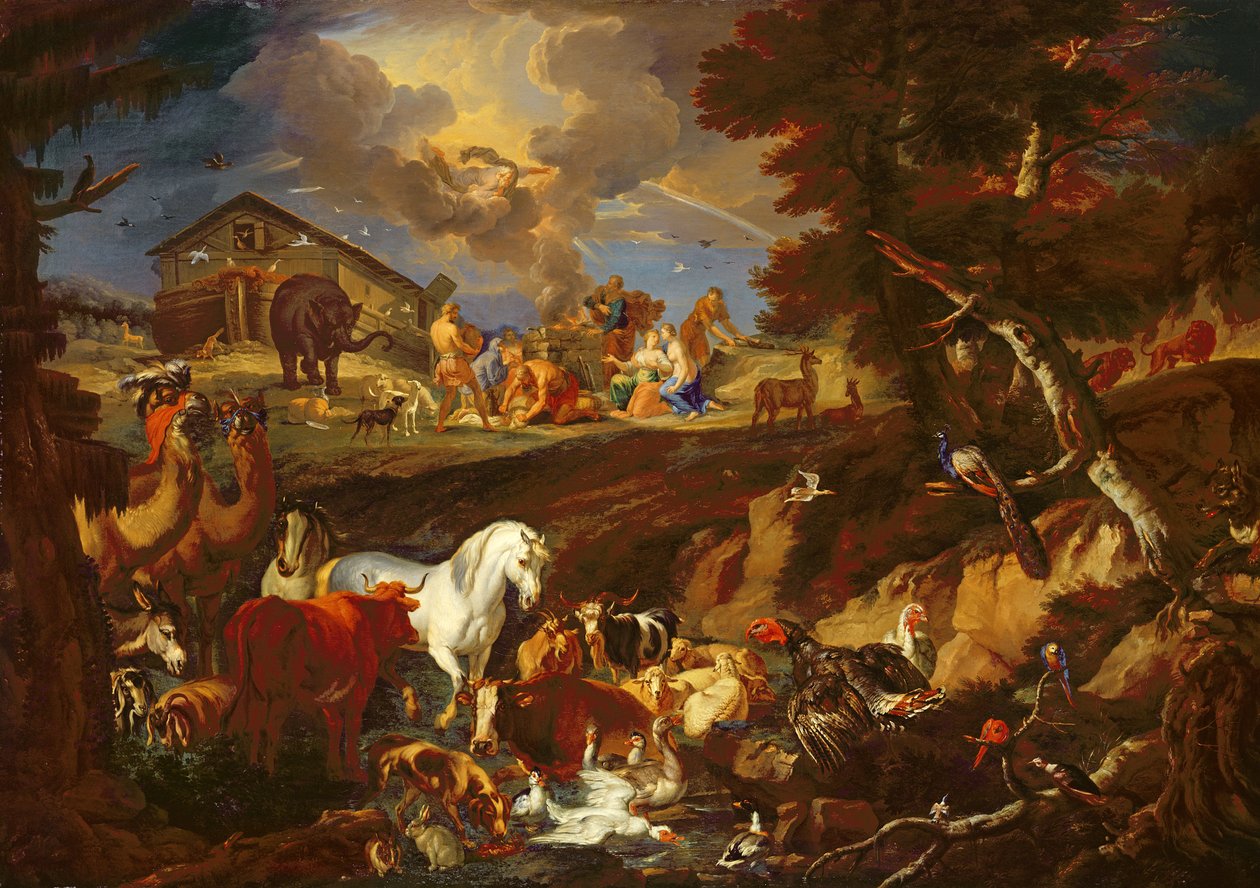 Noe składa Ofiarę jako znak swojej wdzięczności, 1687-90 autorstwa Pieter the Younger 1637 1701 Mulier