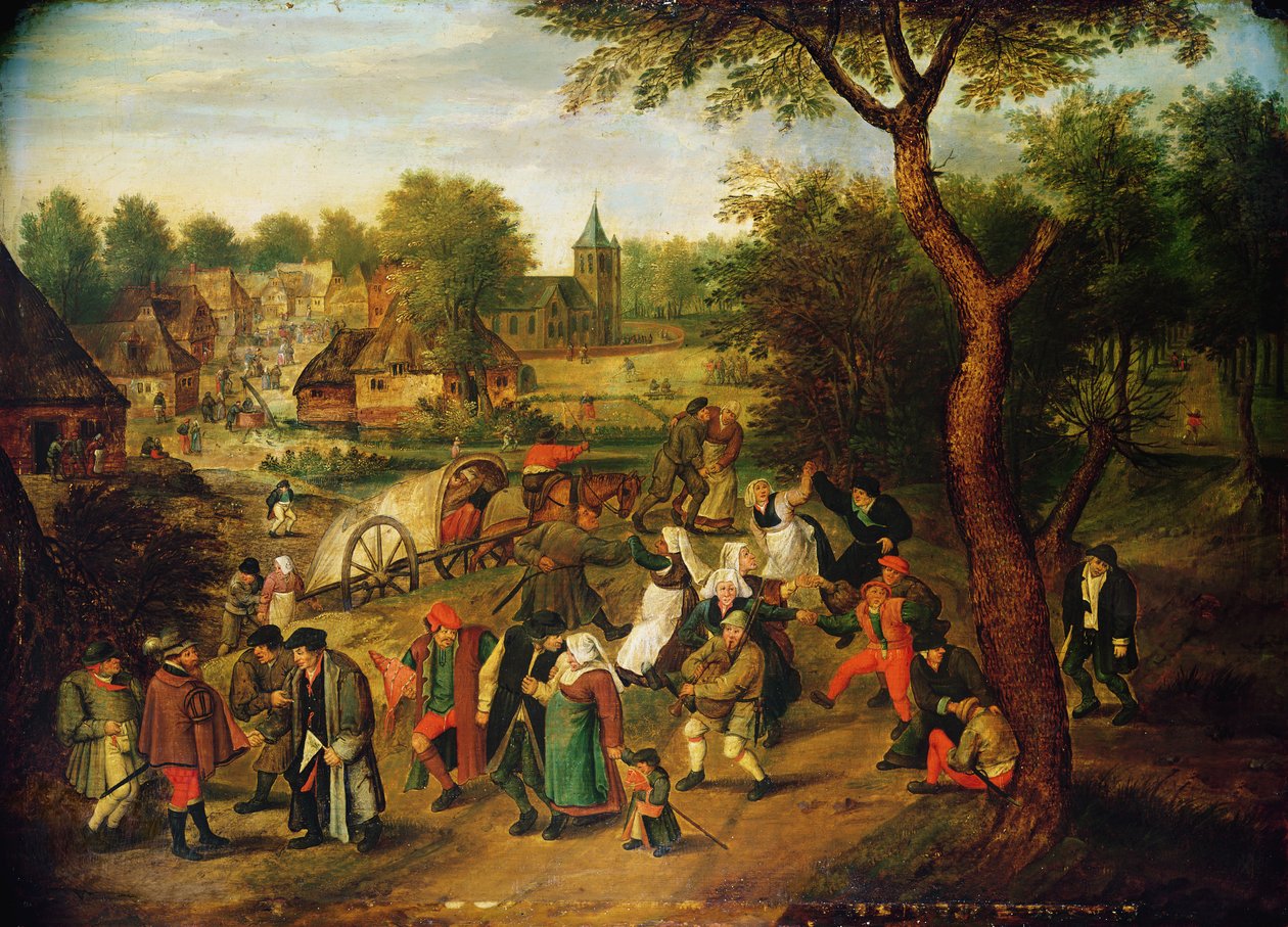 Scena na obrzeżach wsi autorstwa Pieter Brueghel the Younger