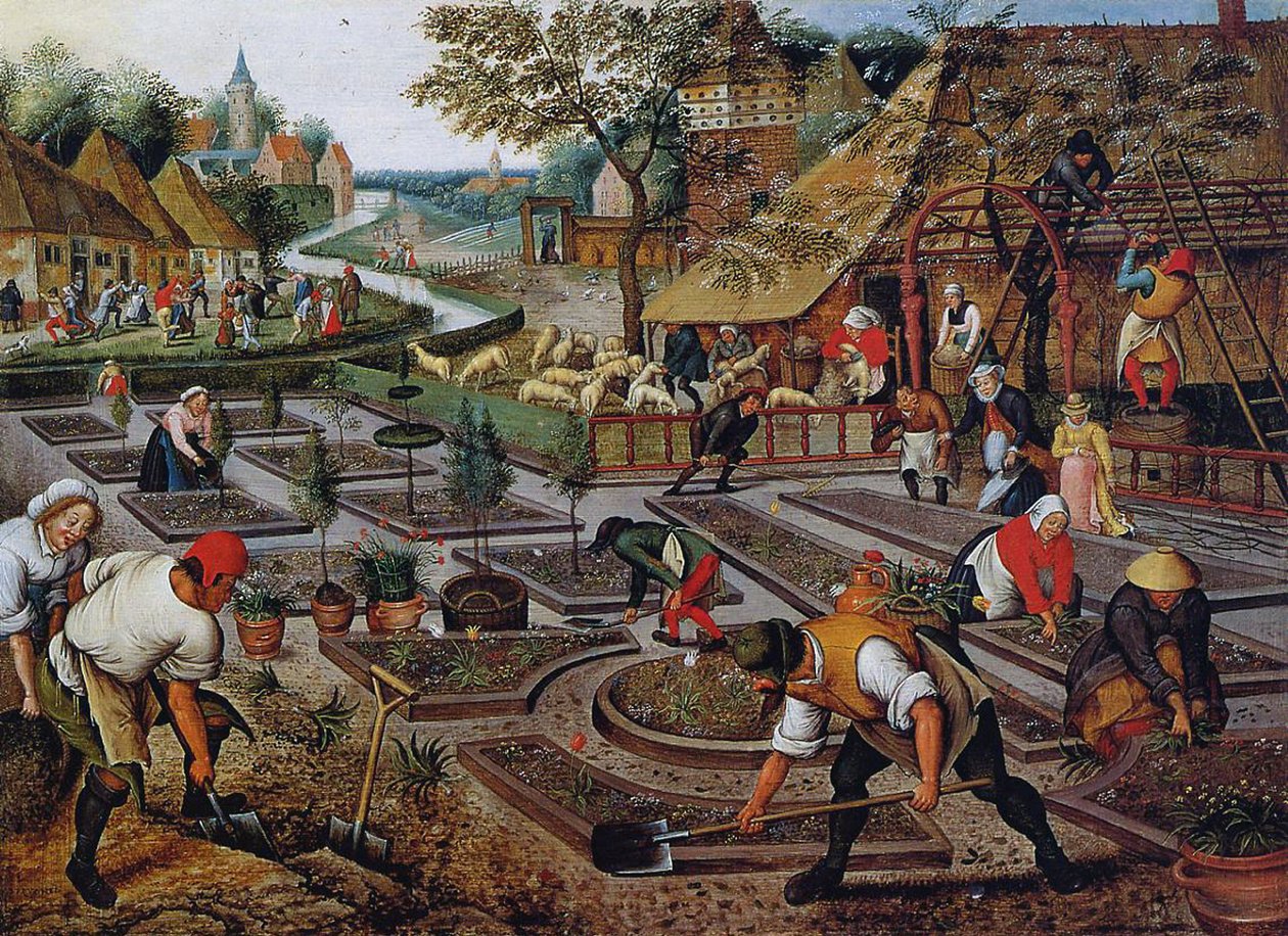 Ogrodnictwo, ok. 1637-38 autorstwa Pieter Brueghel the Younger