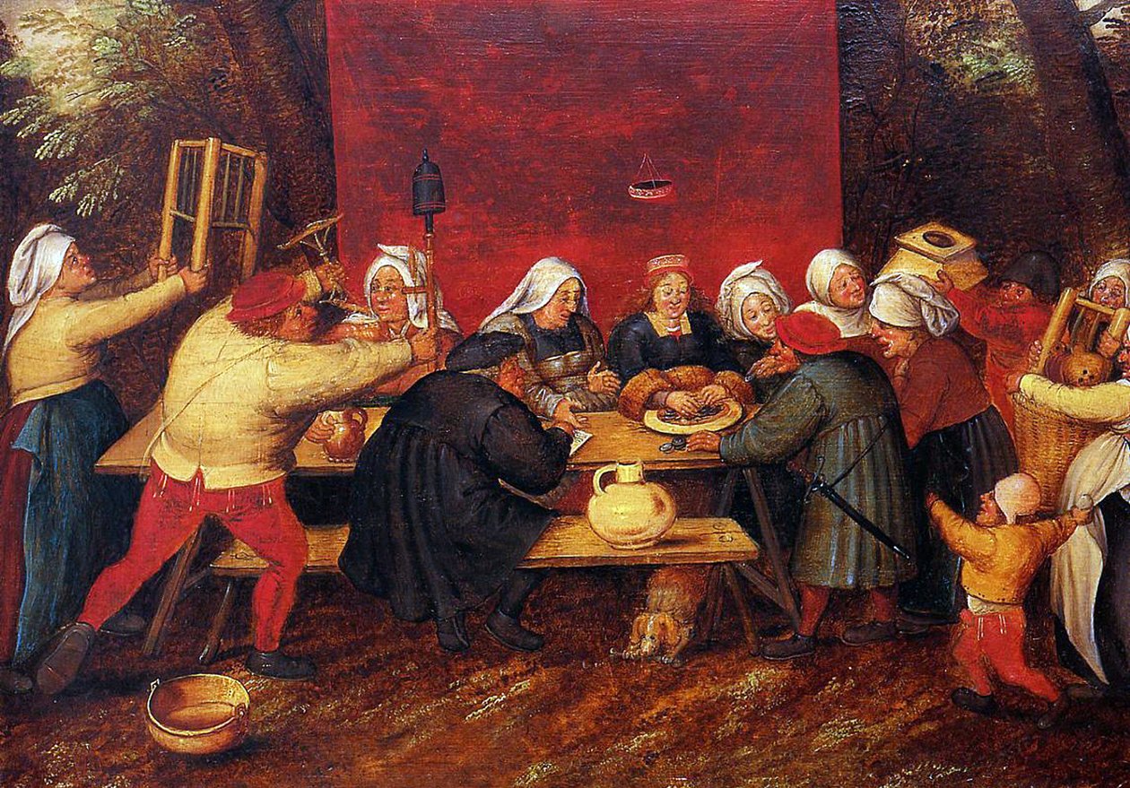 Prezenty ślubne, ok. 1619 r. autorstwa Pieter Brueghel the Younger