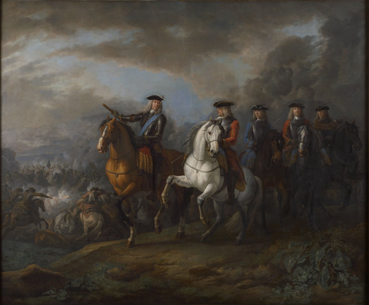 Portret księcia Marlborough i hrabiego Cadogan, brytyjskiego generała, w Blenheim autorstwa Pieter van Bloemen