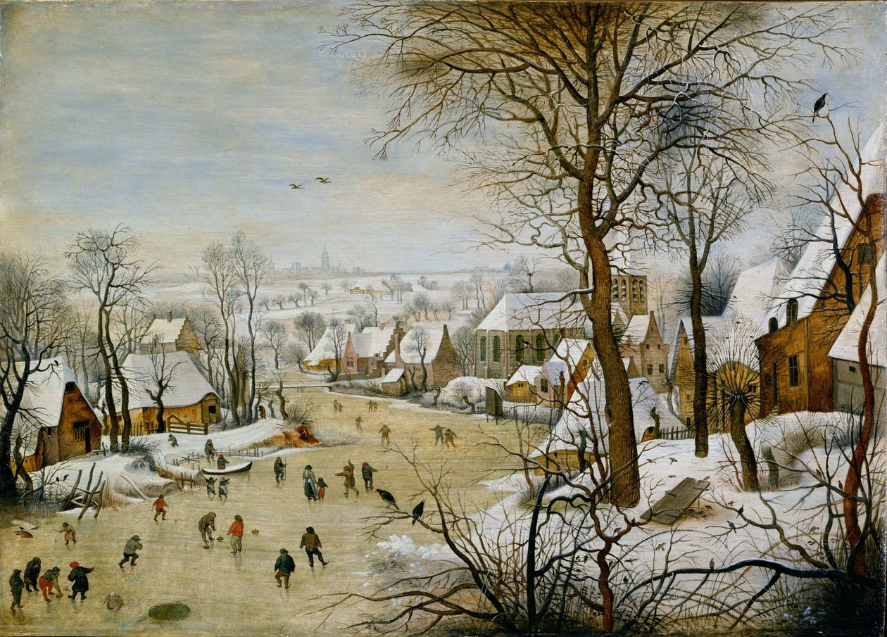 Zimowy krajobraz z pułapką na ptaki autorstwa Pieter Brueghel the Younger
