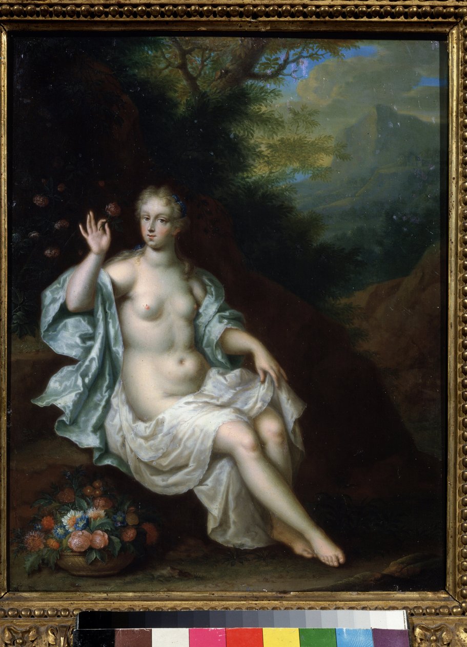 „Portret Flory nimfy” (Flora) Obraz Pietera Borna (Borm) (1650-1682) XVII-wieczne prywatne kolekcje Muzeum Puszkina w Moskwie autorstwa Pieter Borm