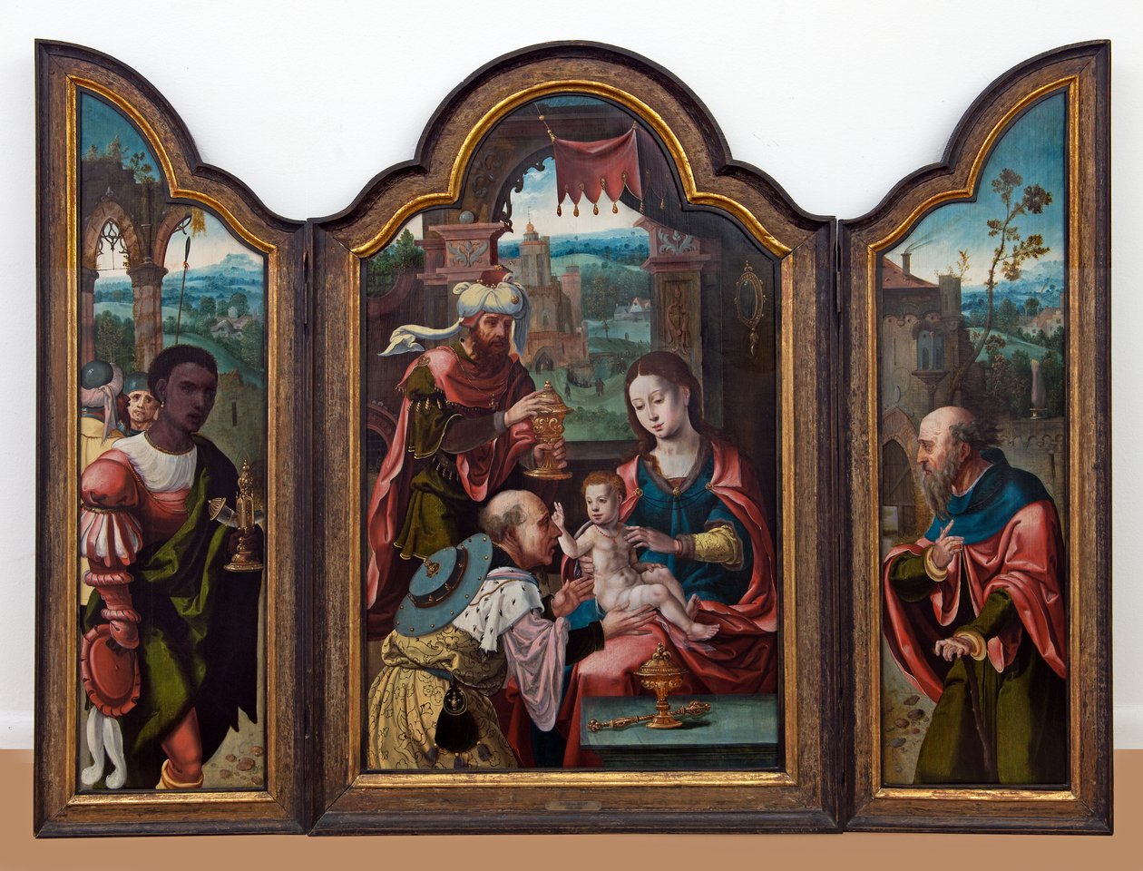 Pokłon Trzech Króli, ok. 1530-80 (olej na płycie) autorstwa Pieter (& workshop) Coecke van Aelst