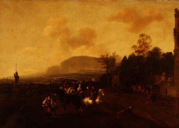 Impreza u Hawkinga autorstwa Pieter (circle of) Wouwermans