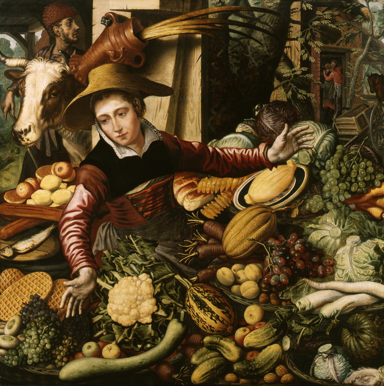 Sprzedawczyni na straganie z warzywami autorstwa Pieter Aertsen