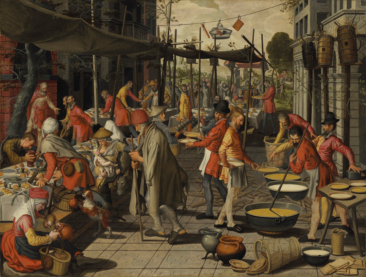 Przypowieść o uczcie weselnej. autorstwa Pieter Aertsen