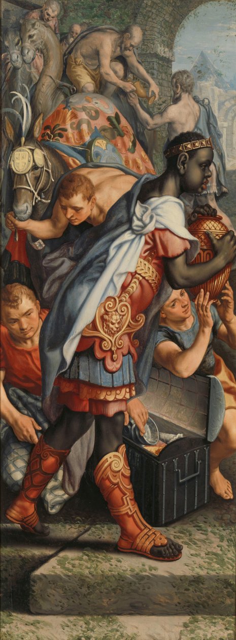 Skrzydło Ołtarza z Pokłonem Trzech Króli, na odwrocie Prezentacja w Świątyni autorstwa Pieter Aertsen