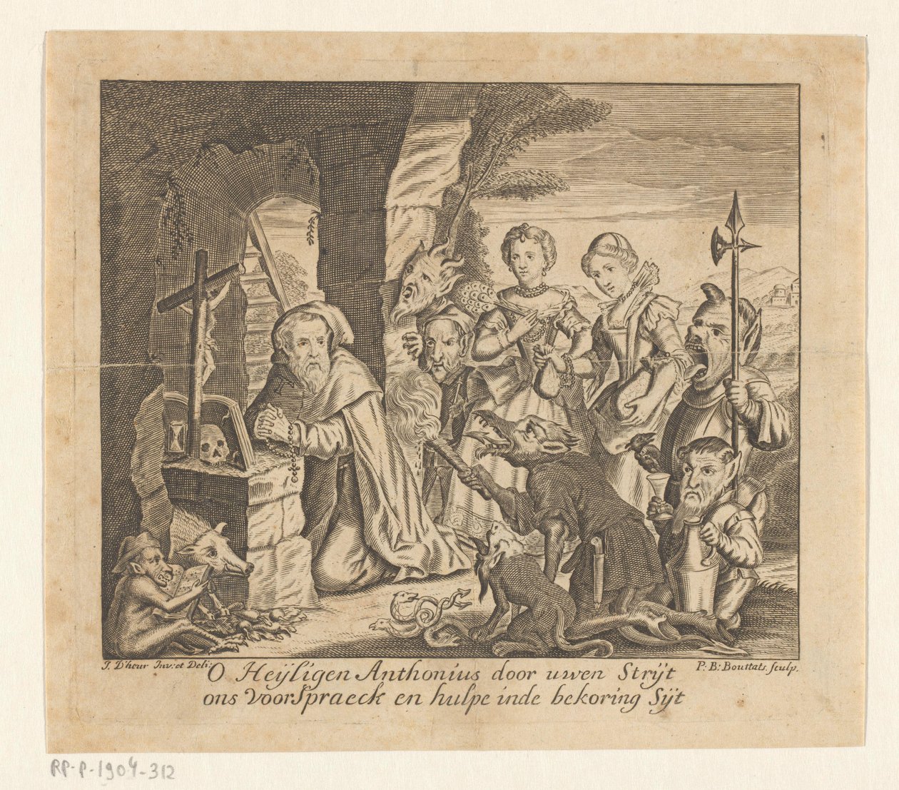 Kuszenie św. Antoniego autorstwa Pieter Balthasar Bouttats