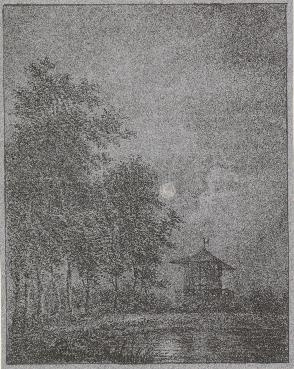 Ogród przy świetle księżyca autorstwa Pieter Bartholomeusz. Barbiers