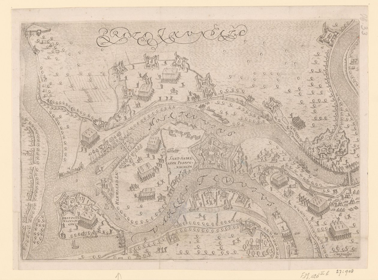 Oblężenie i zdobycie św. Andrzeja przez Maurycego, 1600 autorstwa Pieter Bast