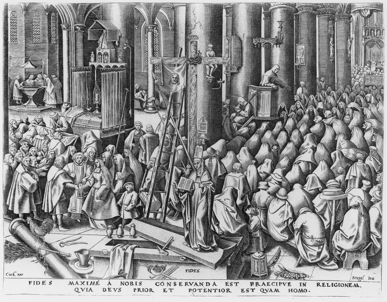 Wiara, rytowana przez Hieronymusa Cocka (ok. 1510-70) autorstwa Pieter Bruegel the Elder