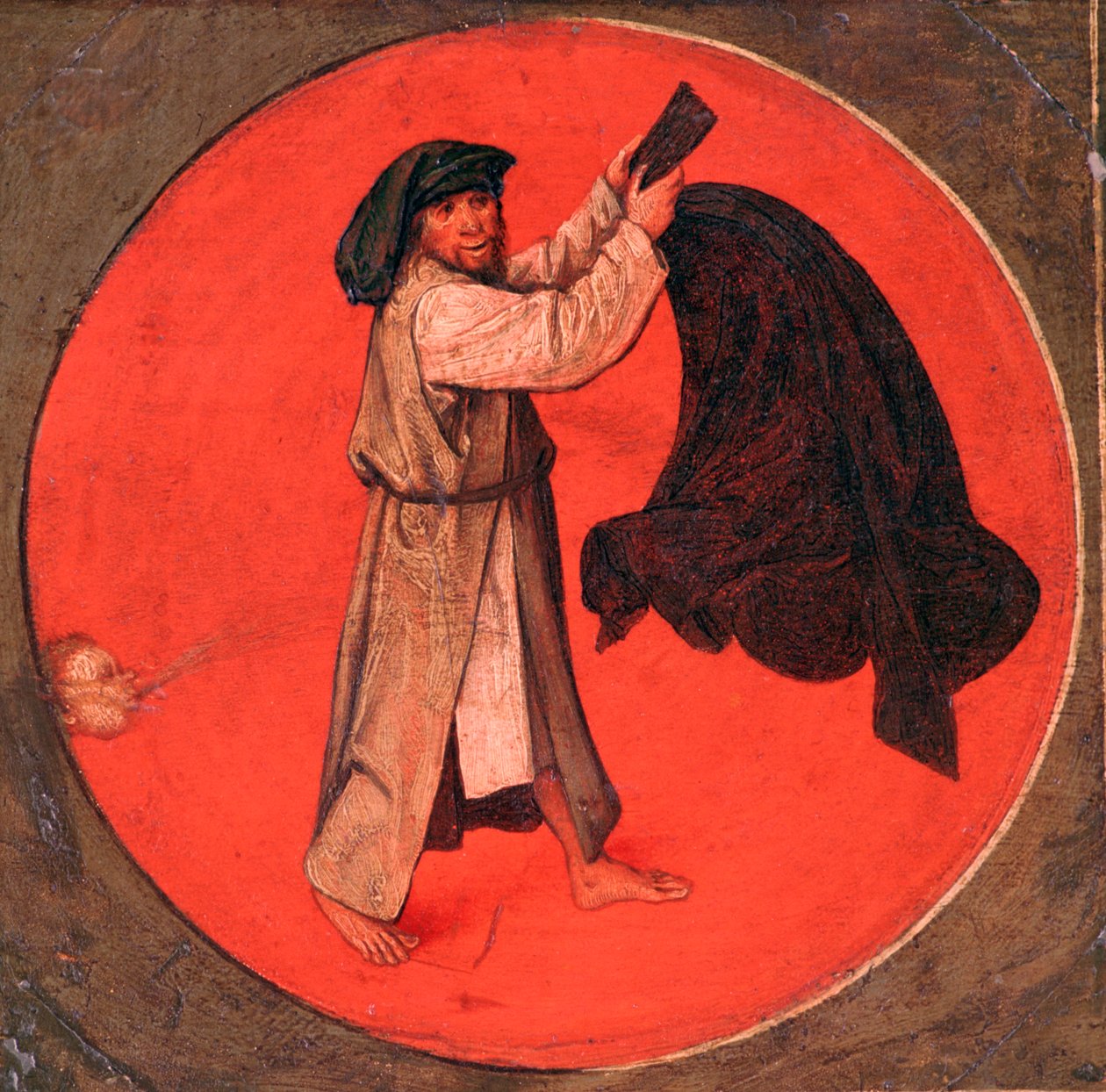 Potrząsa płaszczem zgodnie z wiatrem, c1558-1560 autorstwa Pieter Bruegel the Elder