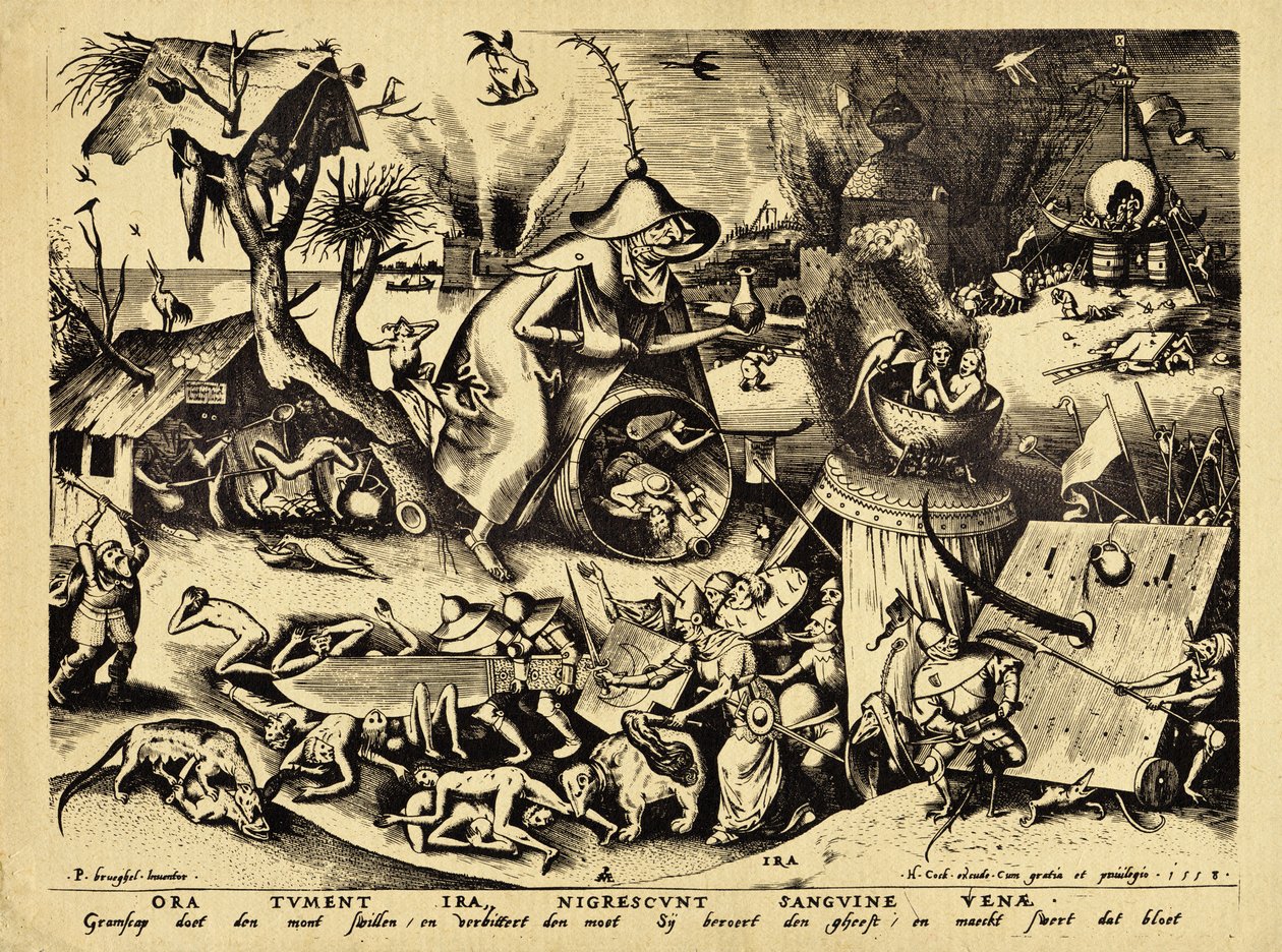 Ira, ryt H. Cock, 1558 (drewno) autorstwa Pieter Bruegel the Elder