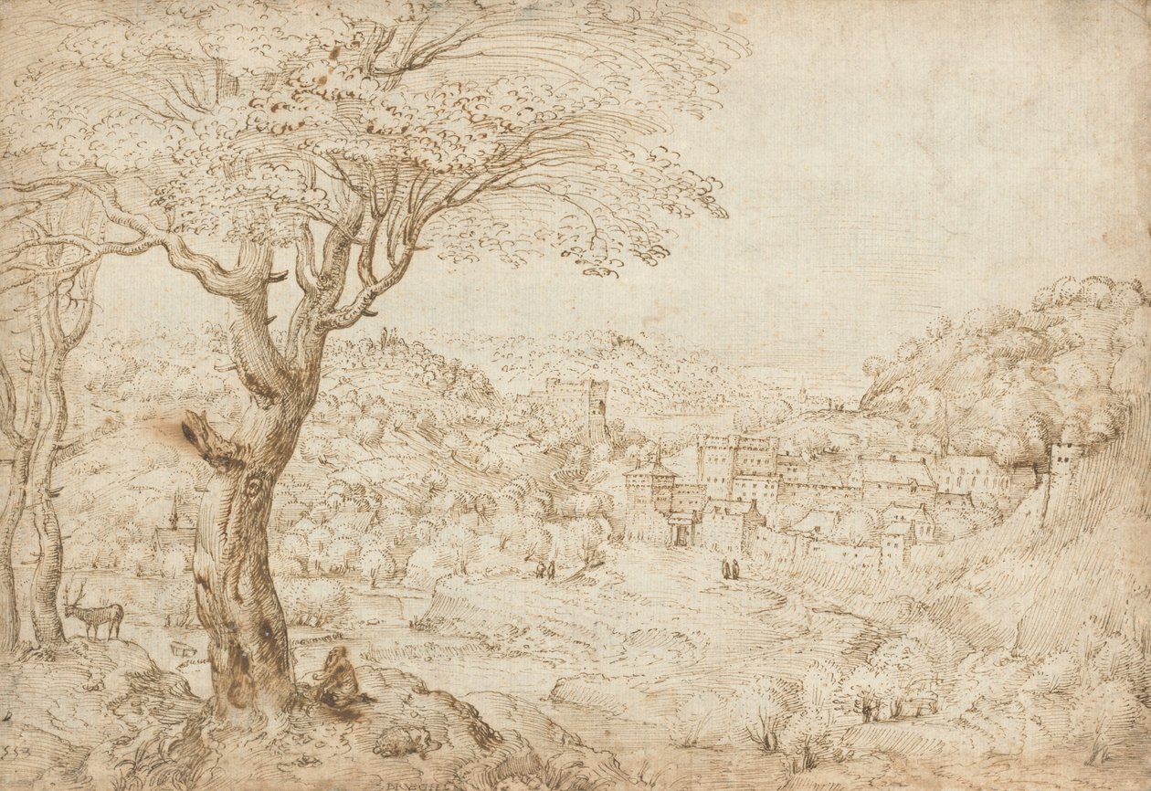 Krajobraz z pokutą św. Hieronima autorstwa Pieter Bruegel the Elder