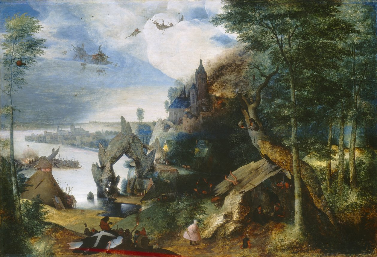 Kuszenie św. Antoniego, ok. 1550-75 autorstwa Pieter Bruegel the Elder