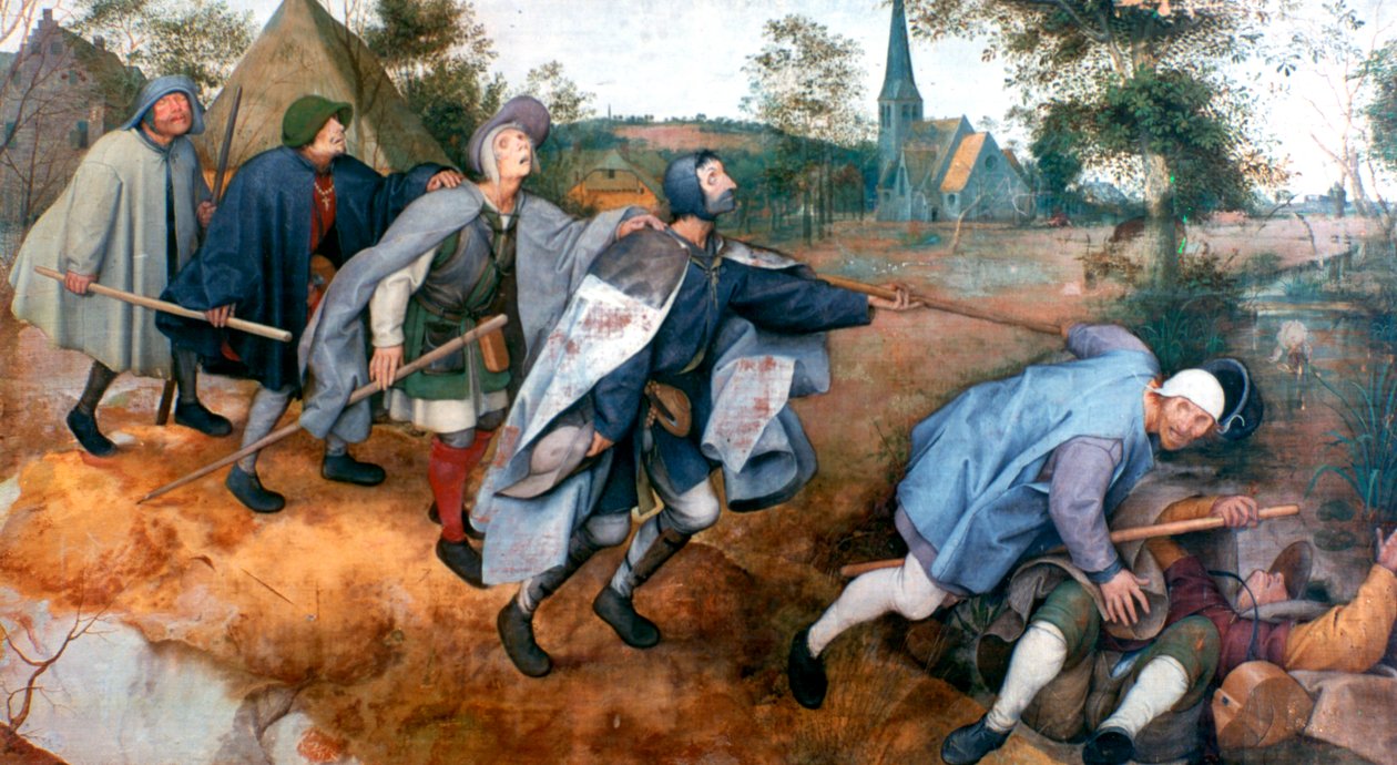 Przypowieść o niewidomych, 1568 autorstwa Pieter Bruegel the Elder