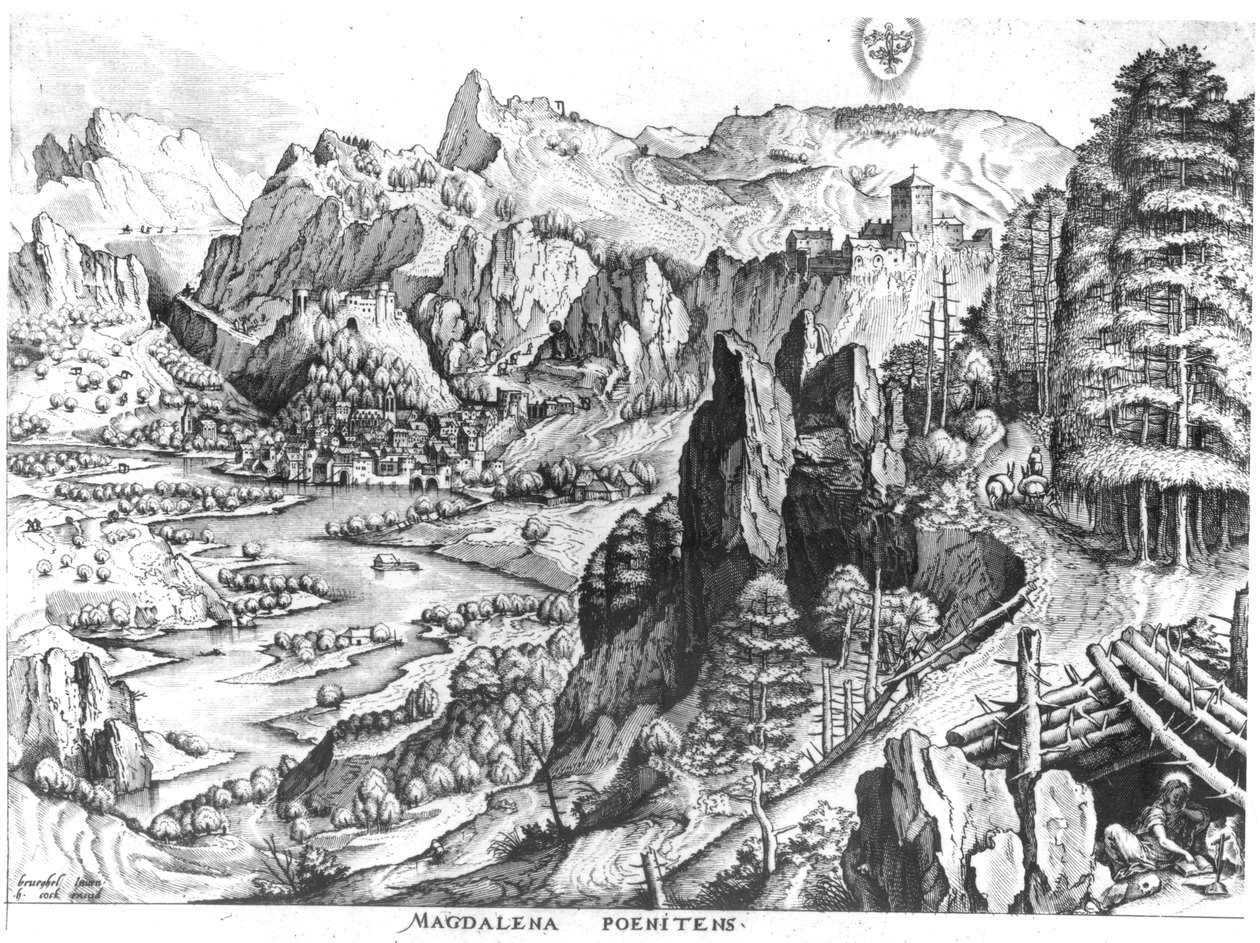 Magdalena pokutująca, rytowana przez Hieronima Boscha (ok. 1510-70) 1555-57 autorstwa Pieter Bruegel the Elder