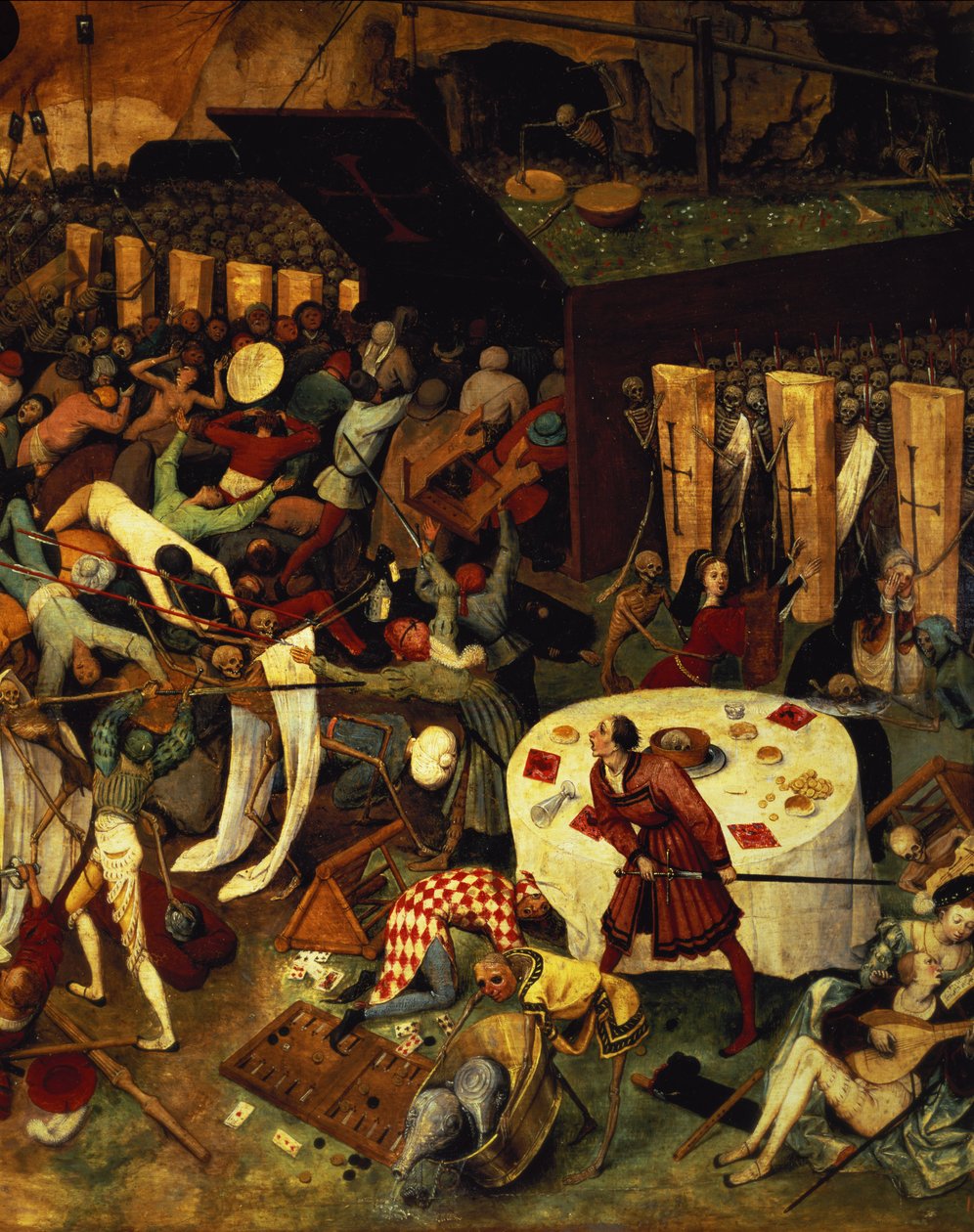 Triumf śmierci, fragment prawej dolnej części, 1562 autorstwa Pieter Bruegel the Elder