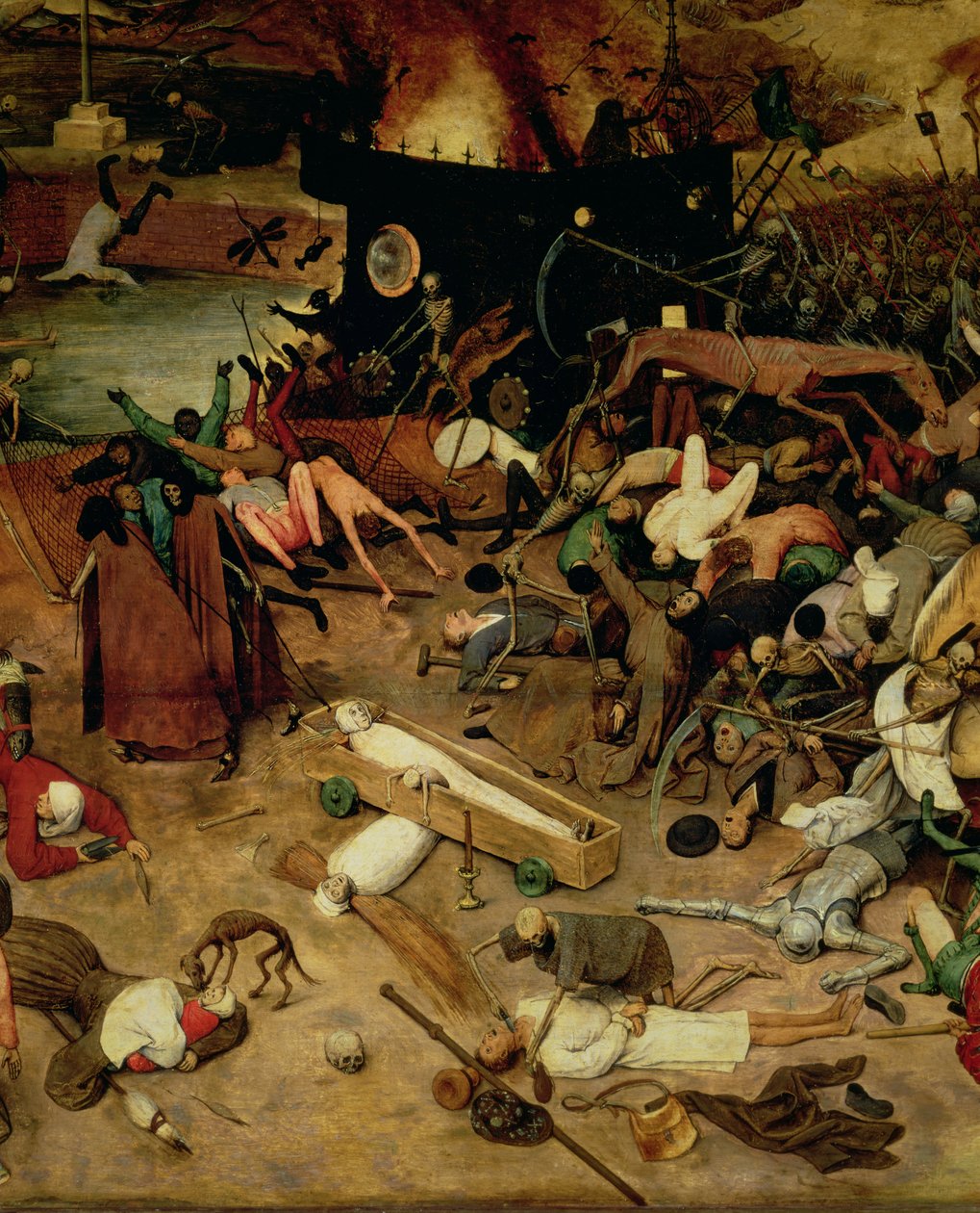 Triumf śmierci, fragment części środkowej, 1562 autorstwa Pieter Bruegel the Elder