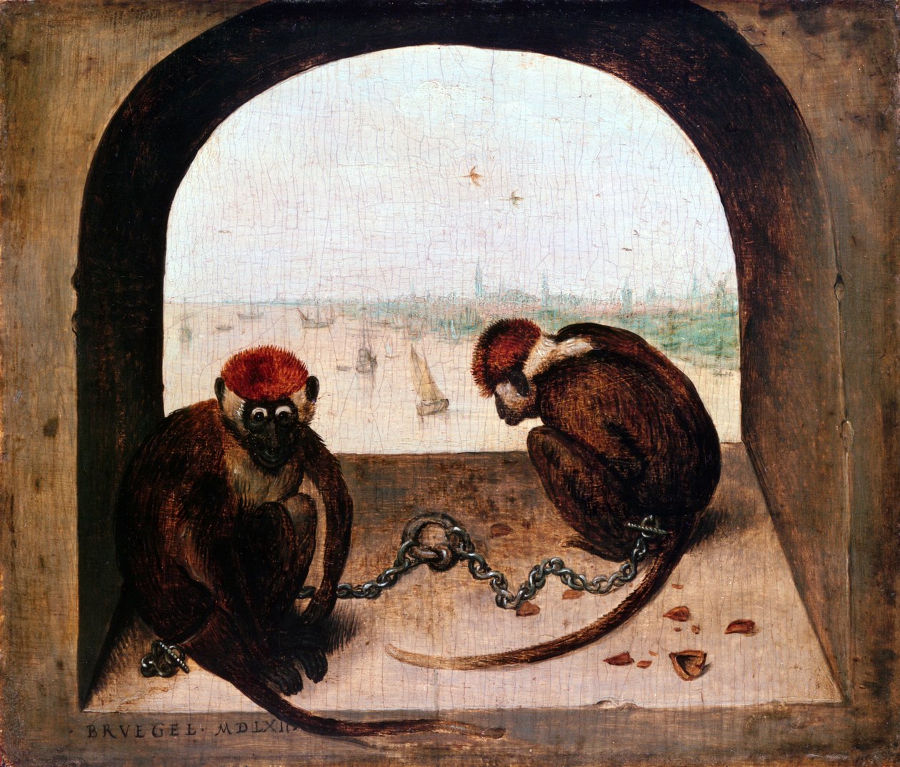 Dwie małpy, 1562 autorstwa Pieter Bruegel the Elder