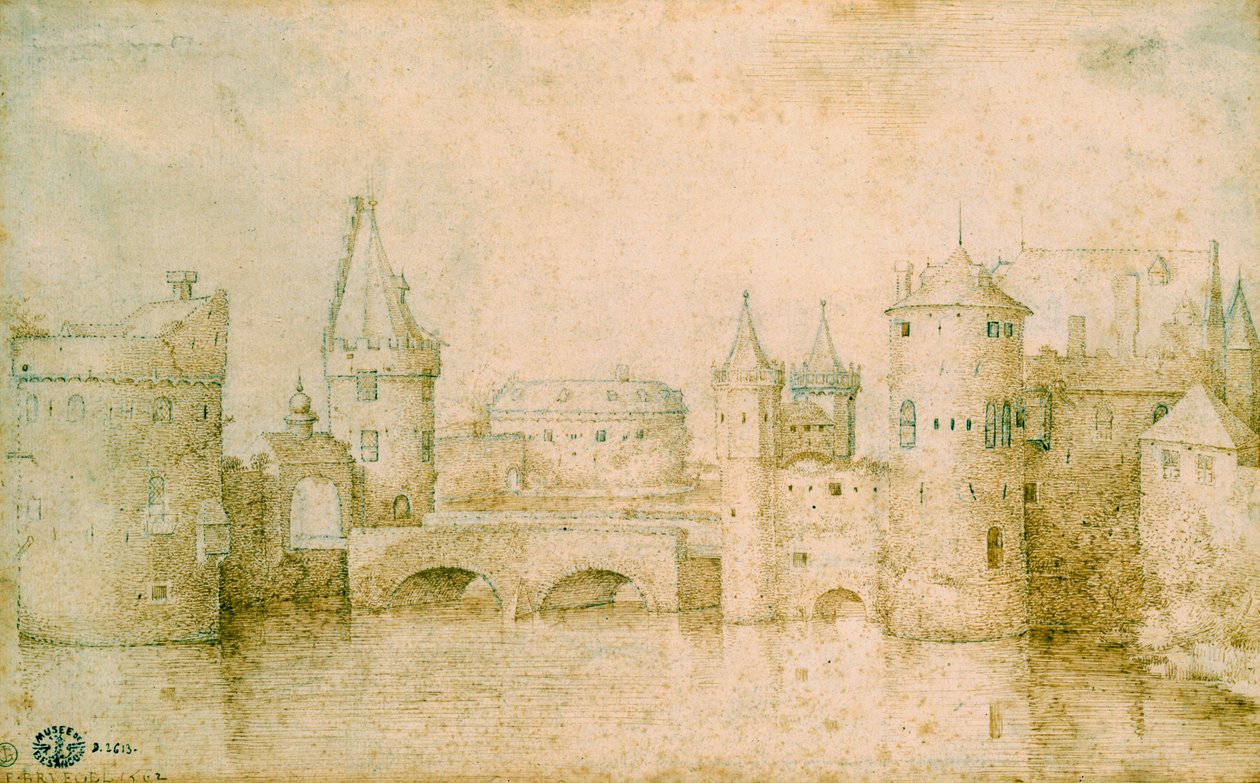 Widok starożytnych fortyfikacji Amsterdamu, Holandia, 1562 autorstwa Pieter Bruegel the Elder