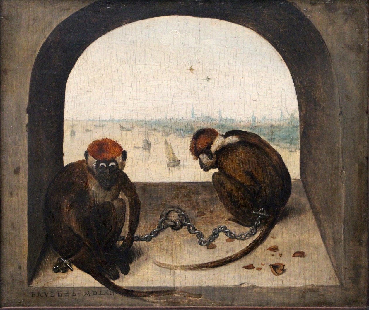 Niemiecki: Zwei angekettete Affen Dwie przykute małpy autorstwa Pieter Brueghel the Elder
