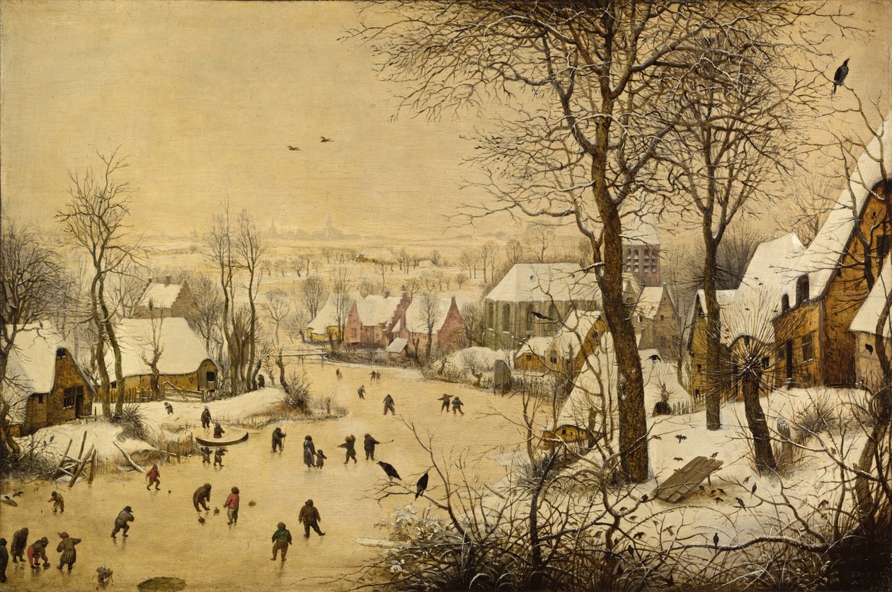 Zimowy krajobraz z pułapką na ptaki autorstwa Pieter Brueghel the Elder