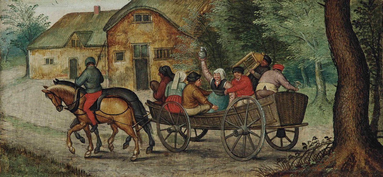 Niderlandzki: Chłopi na wozie Chłopi na otwartym wozie autorstwa Pieter Brueghel the Younger