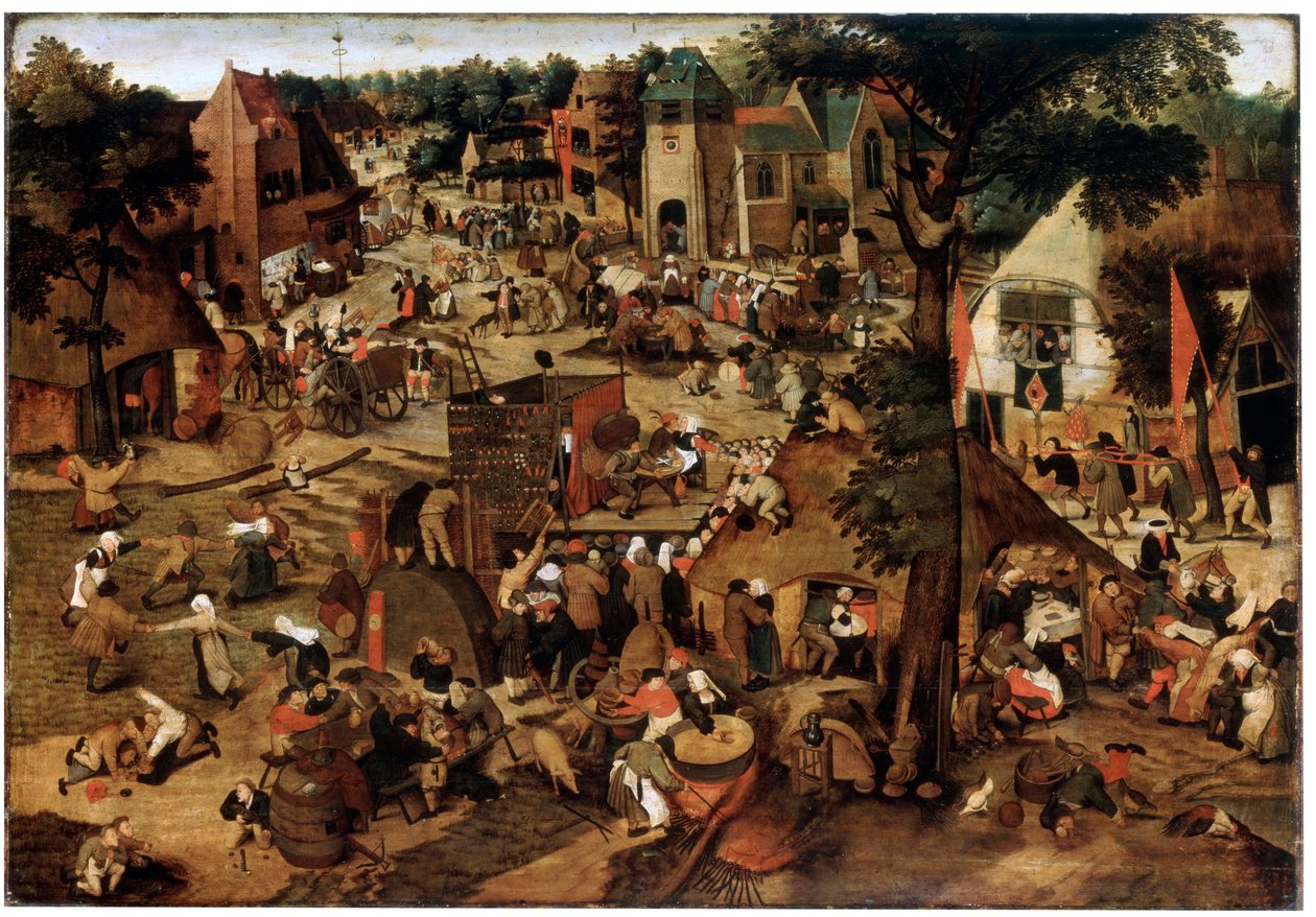 Jarmark z przedstawieniem teatralnym, ok. 1580-1630 autorstwa Pieter Brueghel the Younger